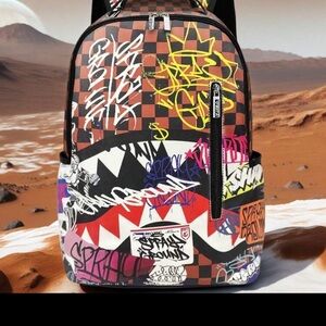 Graffiti Checkered Backpack